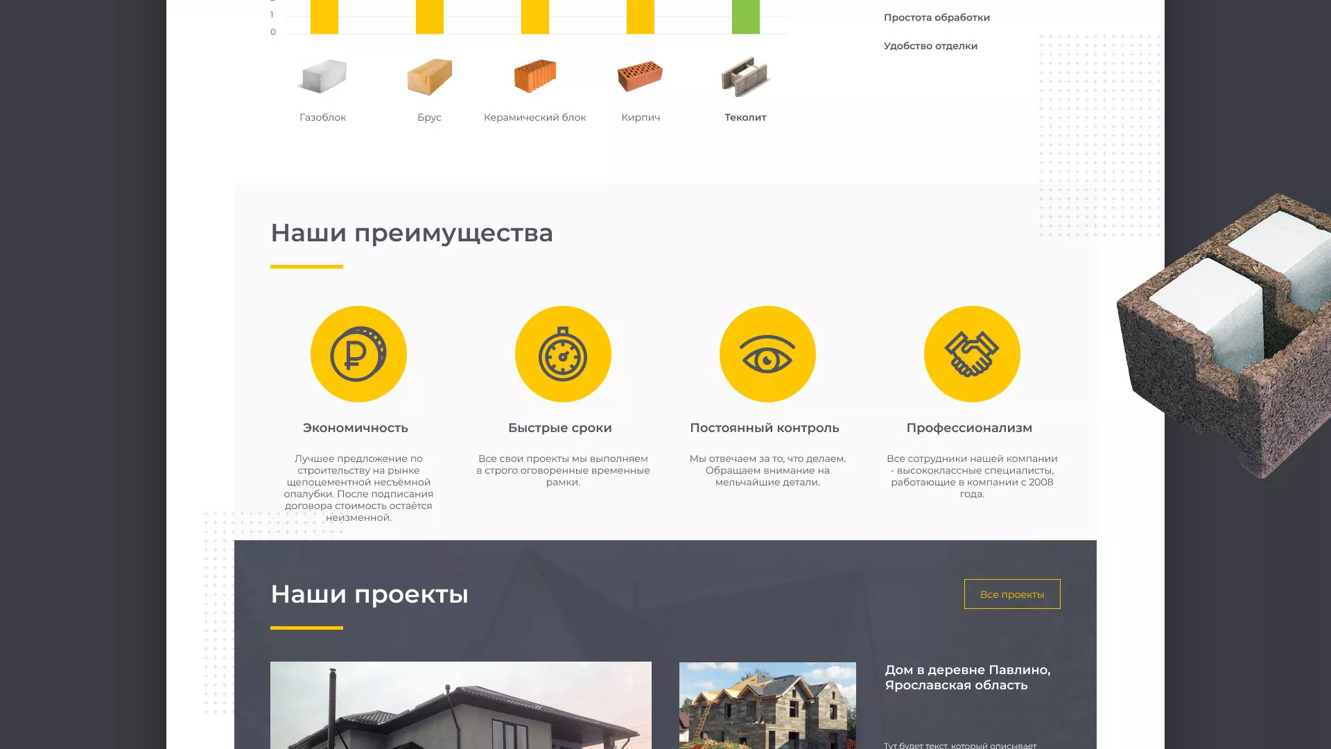 Создание сайта для строительной компании «ЭКОДОМ» в Братске