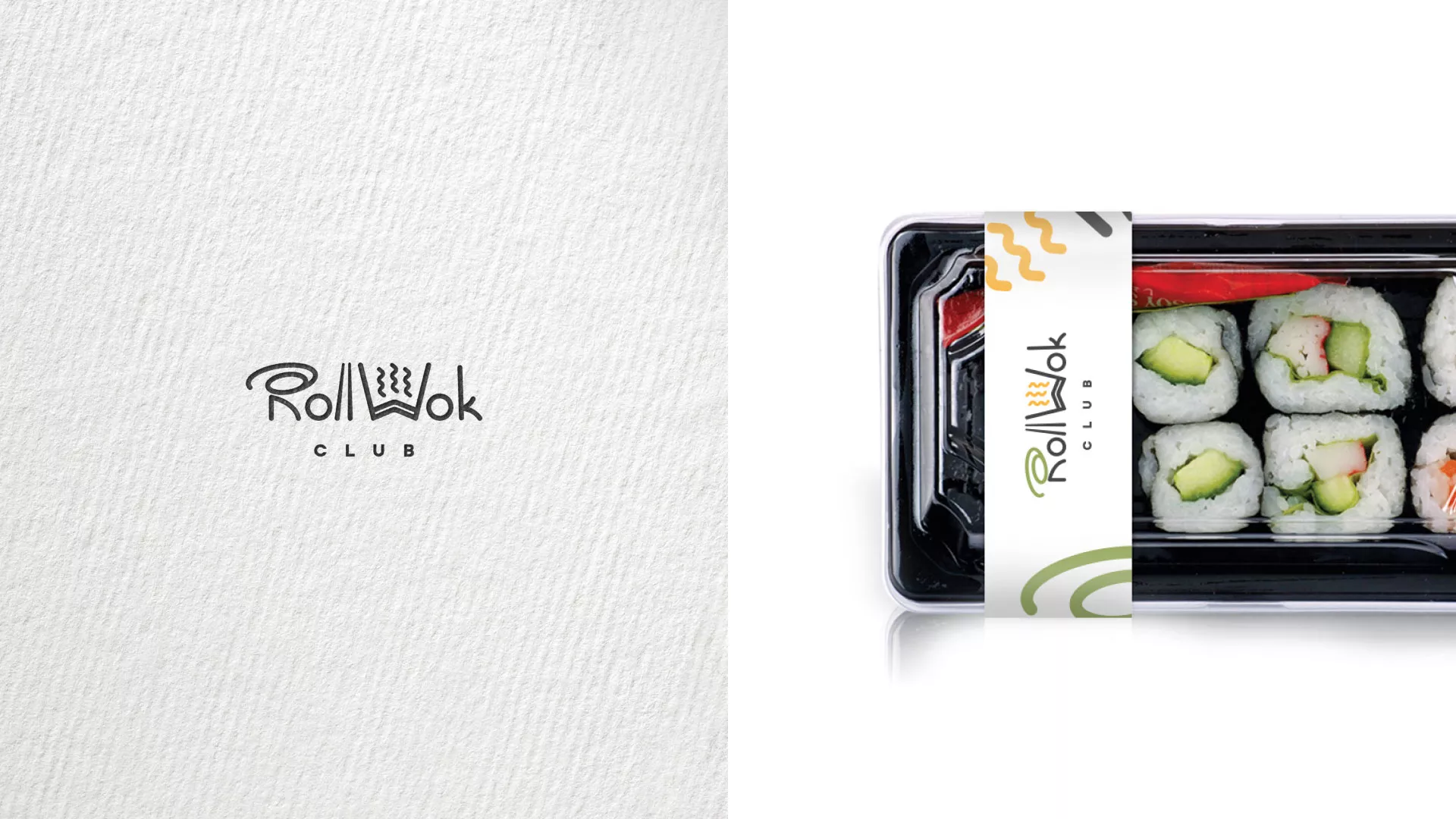 Разработка наклеек для суши-бара «Roll Wok Club» в Братске
